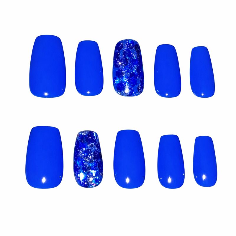 Royal blue and sparkle press on nails set
