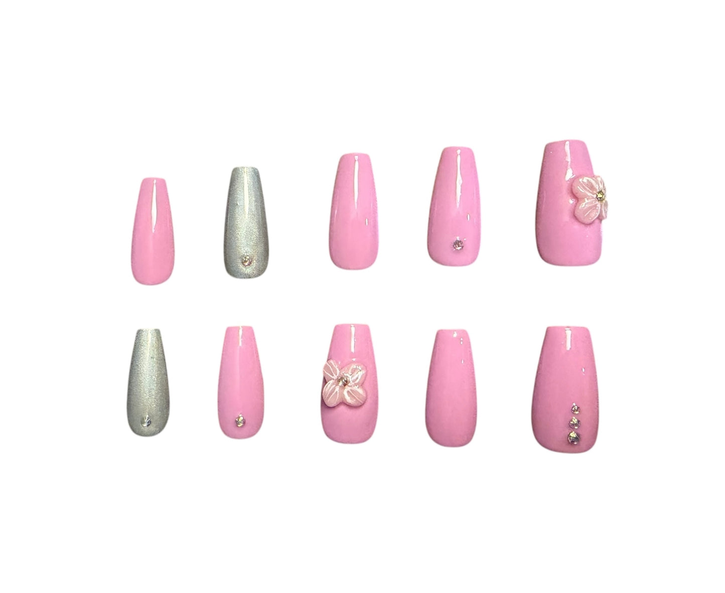 Polished press ons Luxury press-on nails with glossy finish, precision shape, and high-end salon-quality design