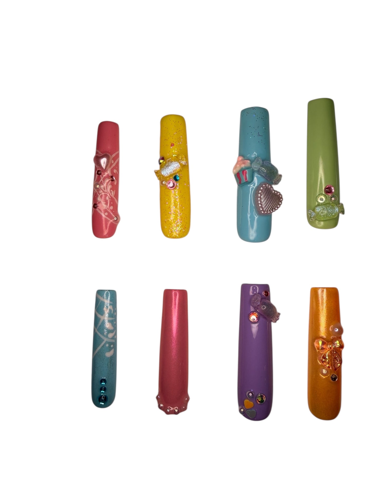 Polished press ons Luxury press-on nails with glossy finish, precision shape, and high-end salon-quality design