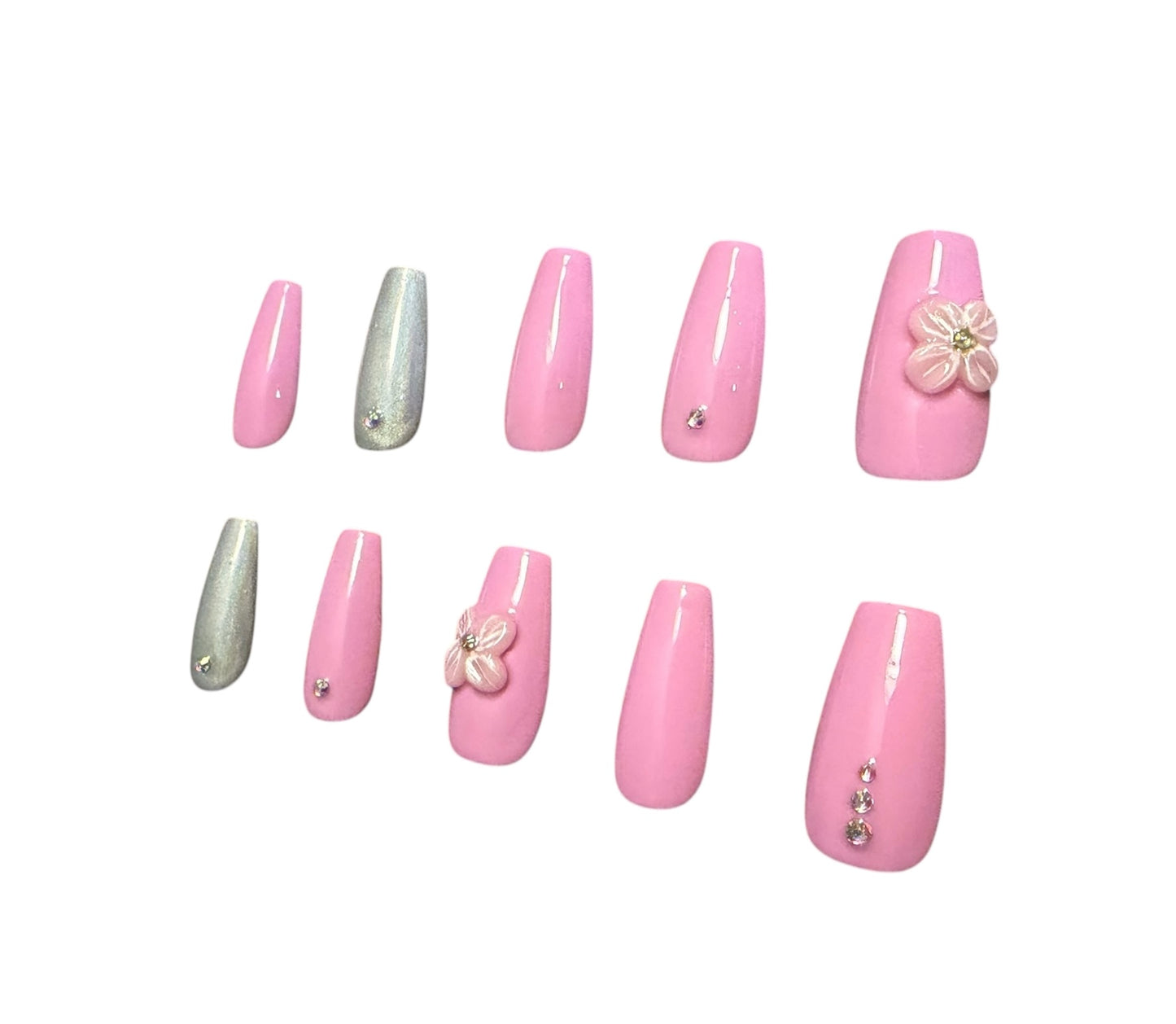 Polished press ons Luxury press-on nails with glossy finish, precision shape, and high-end salon-quality design
